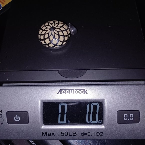 Flower of Life Resin Pendant Yellow and Silver Boho 1.25" - Picture 4 of 7